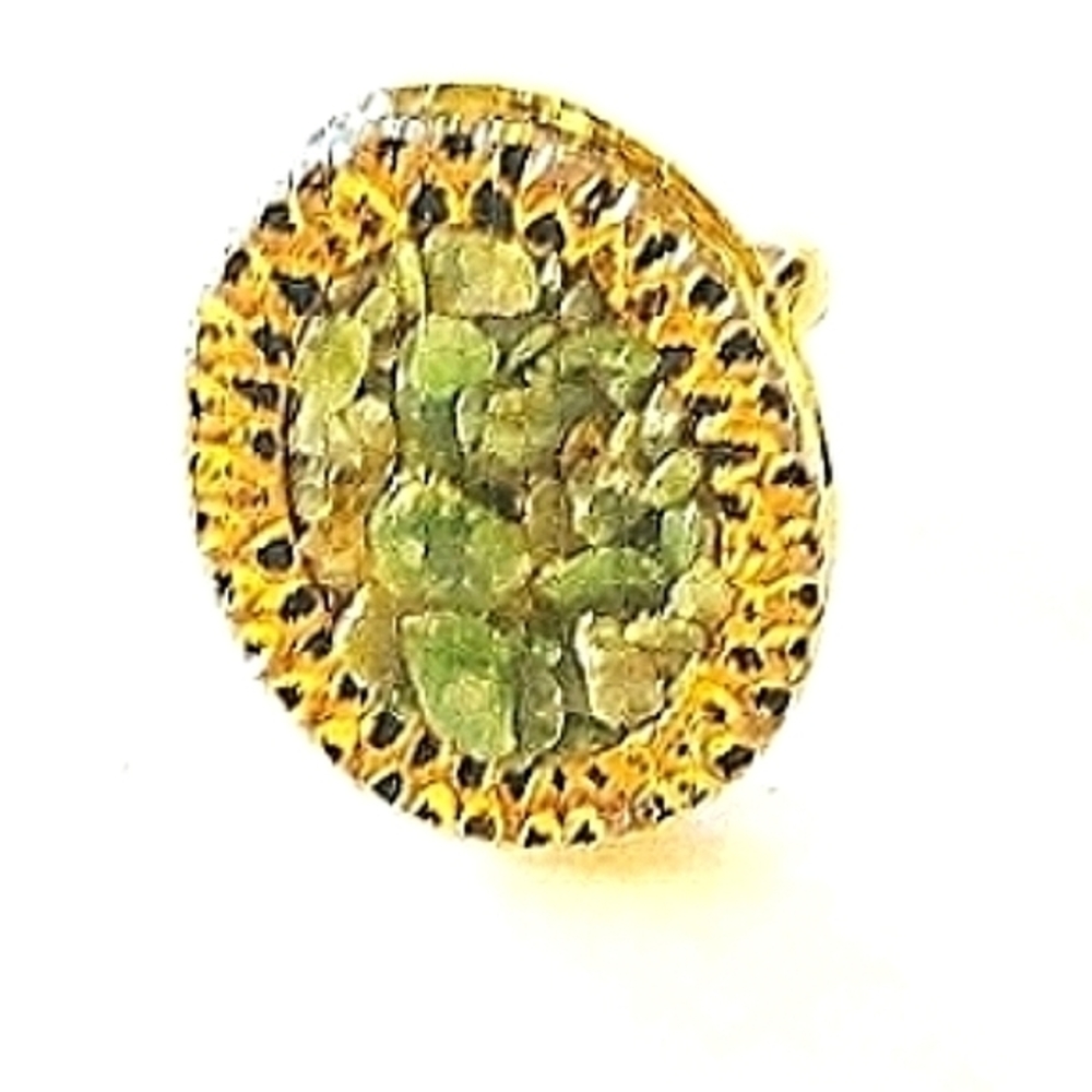 Druzy Quartz Ring Unique Mint Green Stones Vintage
